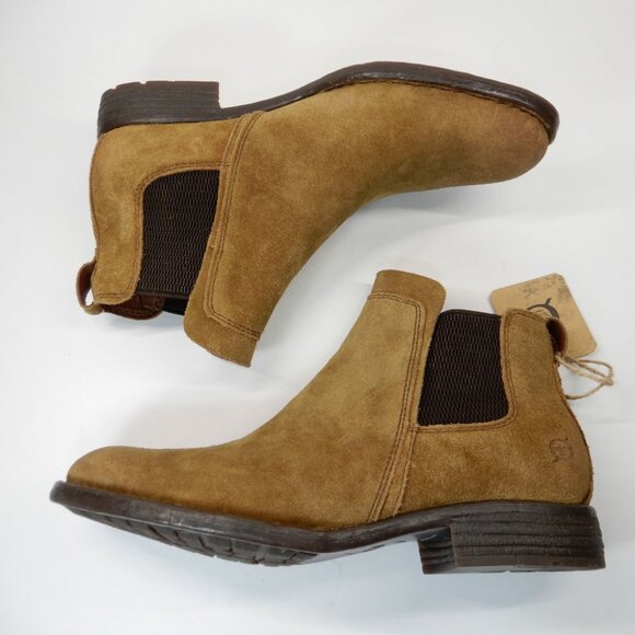 BORN Laney Chelsea Ankle Boots Womens Size 7.5 Rust Distressed Suede Leather NEW - Picture 8 of 11